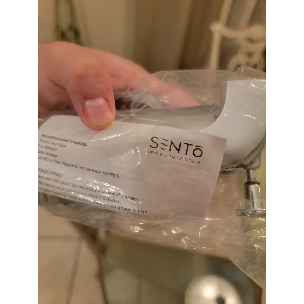 SENTO Silver Universal Bathroom Tub Spout with Diverter Heavy Duty Durable Me...